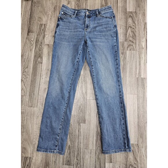 Simply Vera Vera Wang Jeans Womens 10L Blue Straight Leg Denim Stretch Classic - Picture 1 of 12